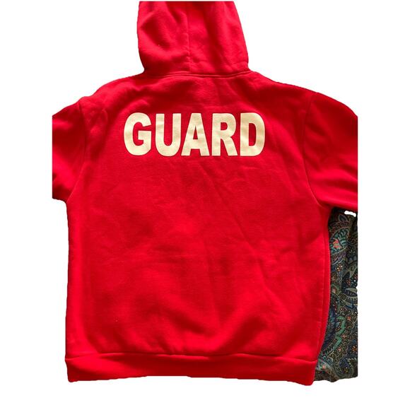 Red Lifeguard Hoodie Sweatshirt - Size L - Guard Apparel by The Lifeguard Store - Picture 5 of 5